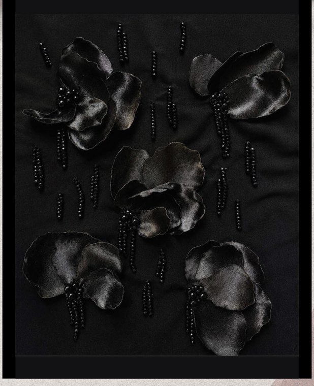 Fabric Floral with Beadchains