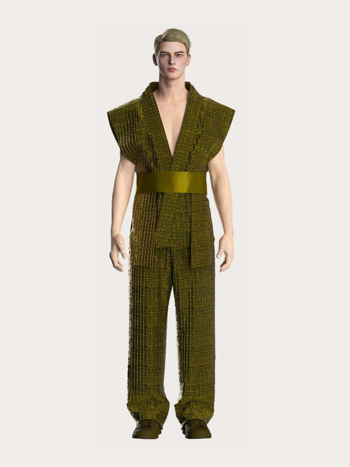 Raffia Textured Knotted Weave — CLO 3D Rendering