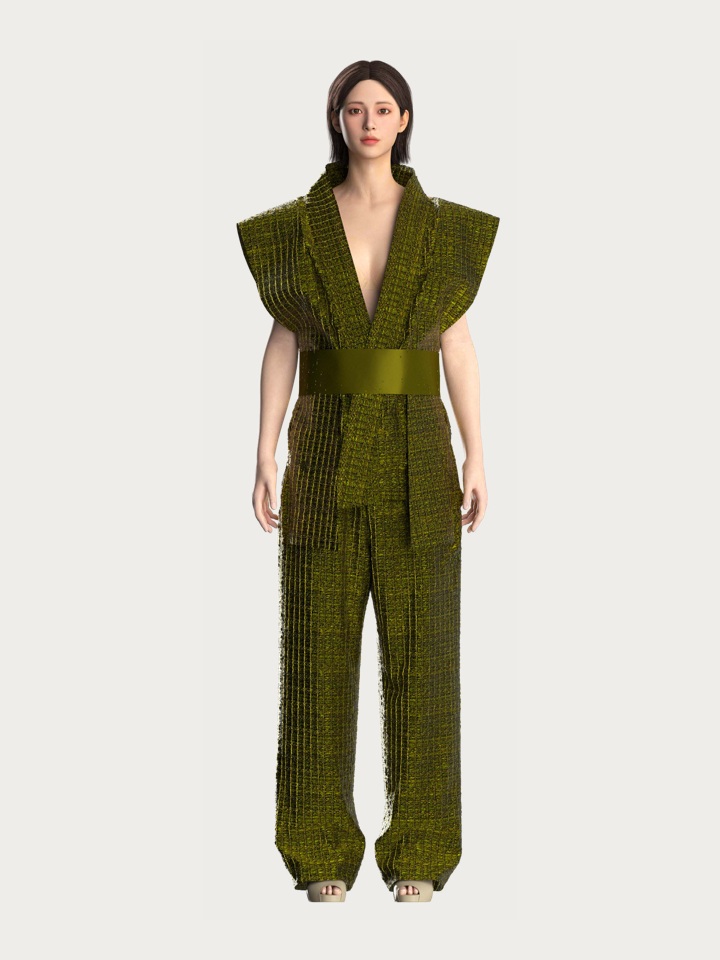 Raffia Textured Knotted Weave — CLO 3D Rendering