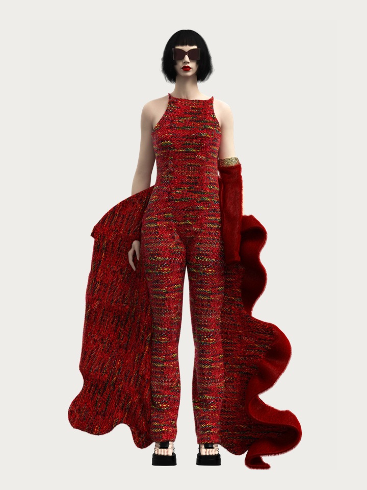 Silk Glitch Weave — CLO 3D Rendering