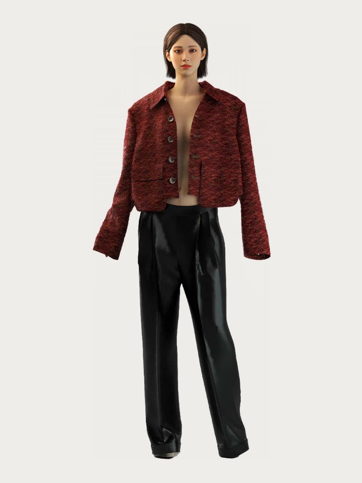 Textured Weave with Silk & Zari — CLO 3D Rendering