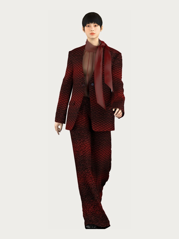 Ombre Diamond Weave — CLO 3D Rendering