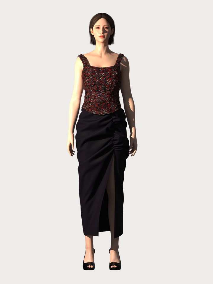 Scattered Bead Weaving — CLO 3D Rendering