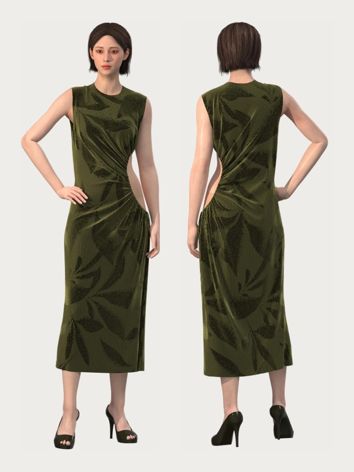 Floral Jacquard — CLO 3D Dress